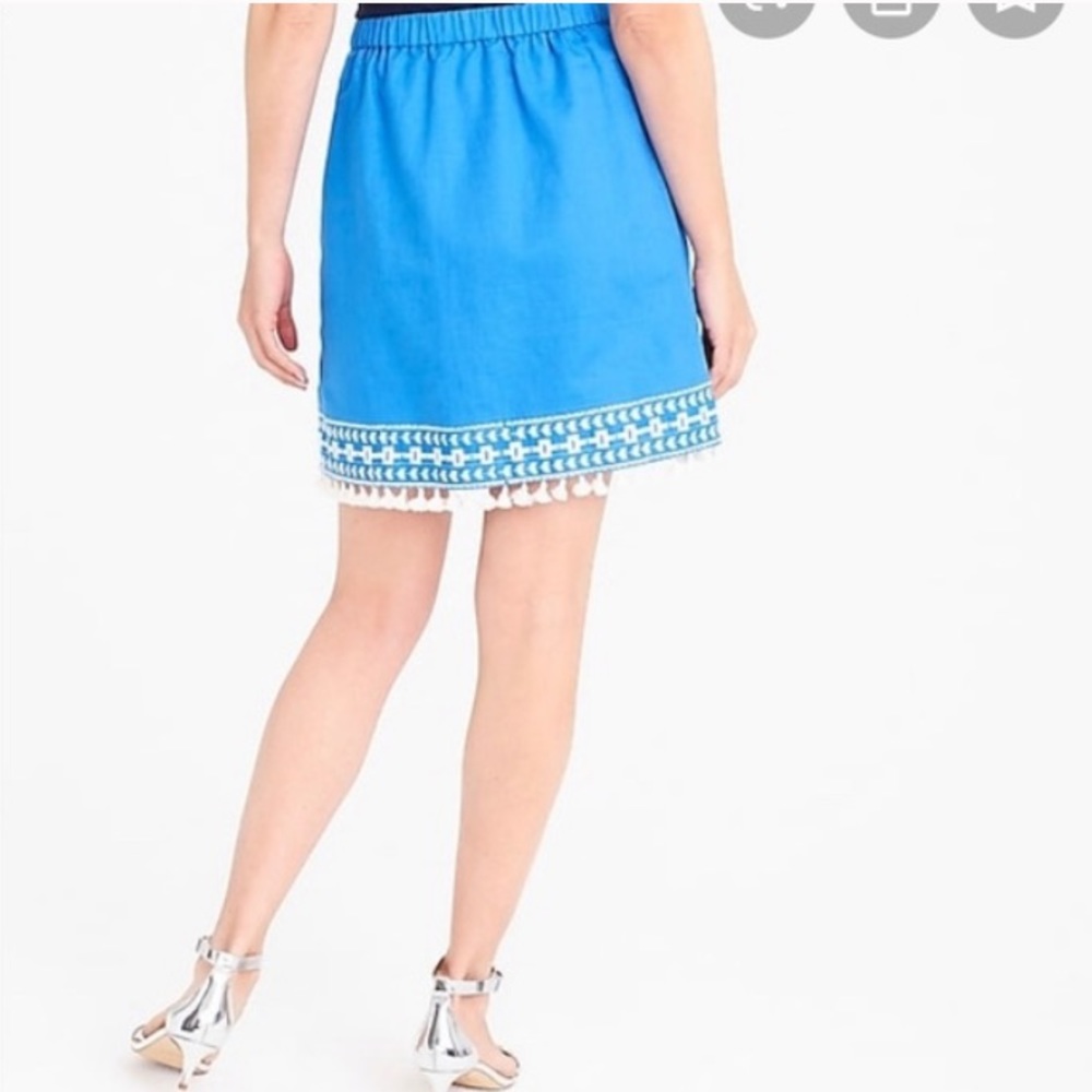 📦J.Crew Factory Linen-Blend Skirt with Tassels